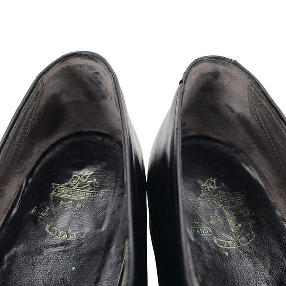Vintage Barletta Handmade Italian Dress Shoes Mens 10.5C Black Leather Loafers - Picture 9 of 13